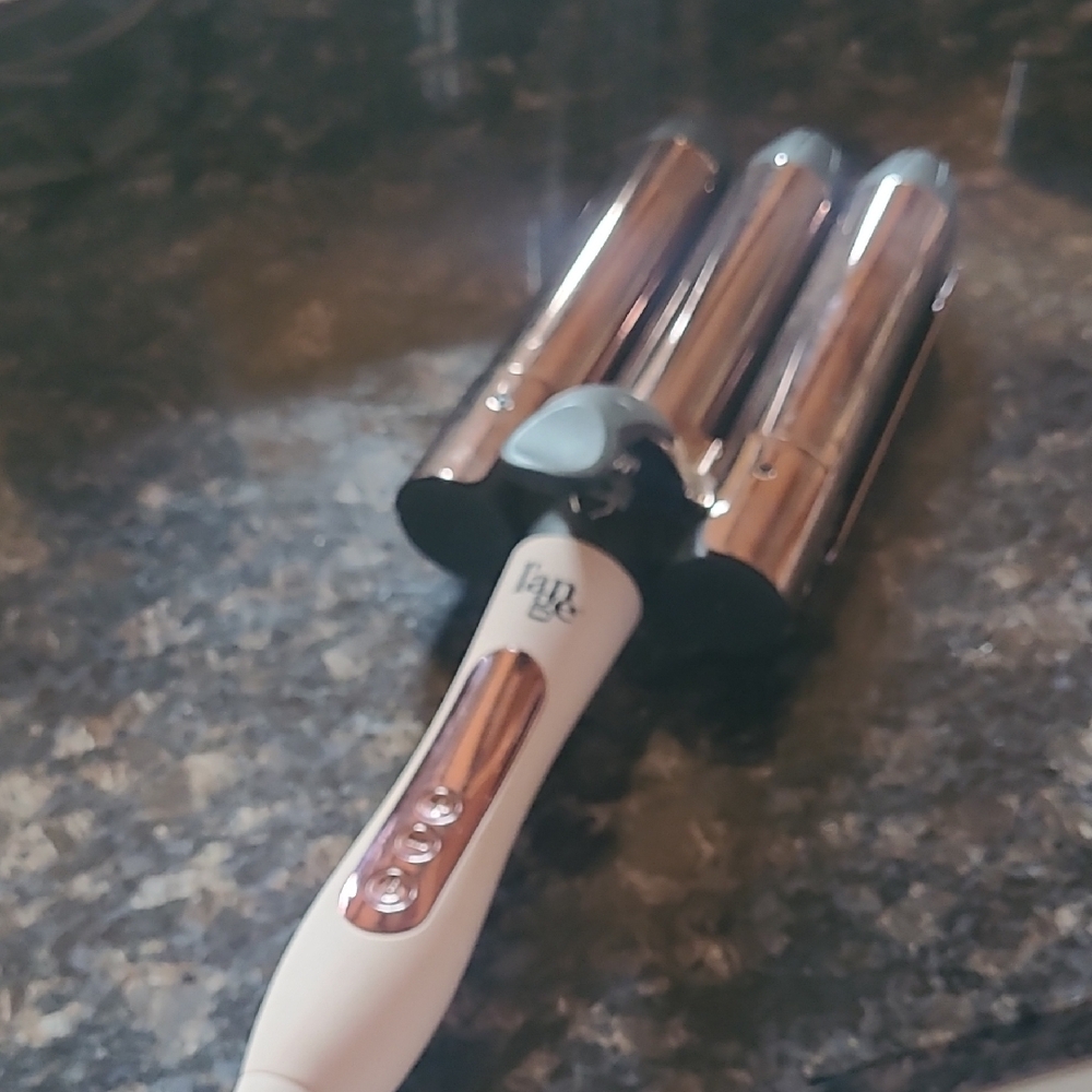 Silver and White Triple-Barrel Hair Styler